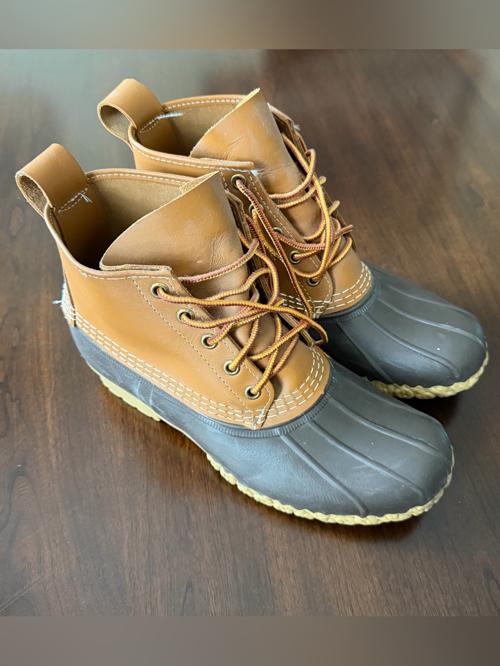 L.L.Bean Duck Bean Boots US Size 7 M, 6”Height Waterproof Leather Rubber - NEW - Picture 5 of 8